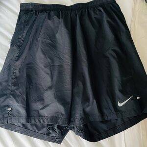 Nike Running Black Athletic Shorts with Liner - L